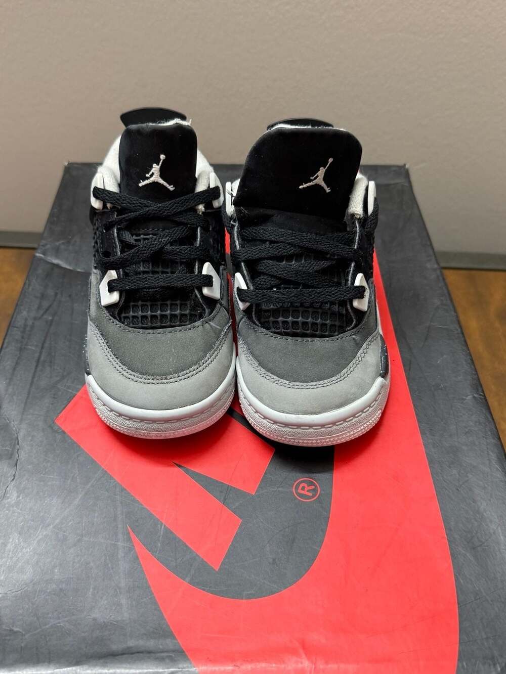 Jordan 4 Retro TD 'Fear' Toddler Black White Anthracite